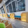 Estantería Curva para Jardín de Infancia Gabinete Bajo Centro de Educación Temprana Estantería para Libros Infantiles Escalera Taburete Biblioteca Estantería Gabinete de Almacenamiento