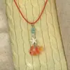 Colar com pingente estilo ins para casal peixe-palhaço peixe azul gargantilha de miçangas design de presente joia simples de nicho