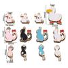 Colgante de gota de aceite de aleación de dibujos animados de color, gatito, dinosaurio, accesorios para animales pequeños, bricolaje, colgante, pulsera, llavero, venta al por mayor