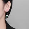 Pendientes de plata con circonitas esmeralda exageradas de estilo europeo y americano para celebridades de Internet, joyería con personalidad y temperamento, joyería de alta gama para las orejas.