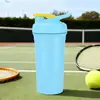 Copo agitador de aço inoxidável 304, copo de mistura para proteína em pó fitness com parede dupla isolada, grande capacidade, com marcações de medida, garrafa de água esportiva