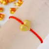 Acessórios de Ouro Real Banhado Não Desbota Ouro de Areia Pêssego Coração Acessórios Pequenos Pulseira DIY Feita à Mão Contas Espaçadoras para Pulseira Contas Soltas