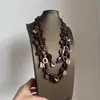Estilo Étnico Retro Bohemio Collar de Concha de Coco Multicolor en Capas Accesorios de Joyería Tribal Cadena de Suéter de Gama Alta