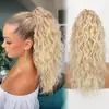 Peluca Yuan Yang 18 pulgadas Peluca de Cola de Caballo para Mujeres, Rizos de Lana Cabello Largo y Rizado, Peluca de Cola de Caballo Onda de Maíz Onda de Agua para Mujeres