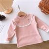 Camiseta Espessa Forrada com Fleece Outono/Inverno para Meninas 2024 Nova Camisa de Costas Estilo Western para Bebês Top Quente Infantil Camisa de Veludo