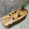 Mesa de Té de Madera de Alcanfor Talla de Raíz Madera Maciza Mesa de Café Pequeña Estilo Shaji B&B Sala de Estar Ventana Saliente Tatami Mesa Pequeña