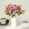 Ramos de Flores Artificiales de Loto, Rosa y Crisantemo, Flores de Seda al por Mayor, Flores Artificiales para Sala de Estar, Mesa de Comedor, Decoración del Hogar, Flores Artificiales para Comercio Transfronterizo