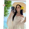 Vestido largo plisado de un hombro con volantes estilo francés para mujer, estilo nuevo, elegante, entallado a la cintura, estilo vacacional, blanco