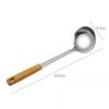 Conjunto de Espátula e Concha de Aço Inoxidável para Cozinha Doméstica, Utensílios de Cozinha Espessados com Cabo de Madeira com Grão Antiescaldante