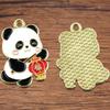 38 accesorios de joyería de aleación DIY con gotas de aceite, colgante de panda chino de Año Nuevo, collar, pulsera y accesorios.