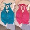 Top Regata Estilo Tailandês para Mulheres Verão Outfit Dopamina Tamanho Plus Desejo Puro Menina Picante Petite Sem Mangas Costas Bonitas