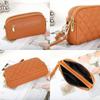 Bolsa Feminina de Couro Genuíno 2026 Nova Moda Clutch com Padrão de Diamante em Relevo Zíper Bolsa Pequena Couro de Vaca de Primeira Camada Bolsa de Ombro Transversal