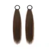 Rabo de Cavalo para Mulheres com Cabelo Longo, Rabos de Cavalo Duplos, Cabelo Trançado Natural, Peruca de Prender com Tira Baixa, Garota Doce Energética com Cabelo Longo Liso