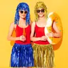 Nueva Falda de Seda de Lluvia PET Falda de Borlas Coloridas y Ligeras Suministros de Decoración para Fiestas Festivas Carnaval Baile Falda de Hierba