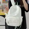 Mochila Xadrez Casual Feminina Doce de Renda Estilo Coreano para Estudantes Universitários Tendência Alta Aparência Grande Capacidade Bolsa Escolar