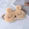 Máscara de Olho de Pelúcia Bordada com Pelo de Coelho Fofo Transfronteiriça, Máscara de Olho Bloqueadora de Luz para Dormir com Orelhas de Unicórnio, Em Estoque