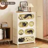Sapateira na Entrada, Multicamadas à Prova de Poeira, Design de Gato de Desenho Animado, Armário de Sapatos Simples, Bom Item para Casa de Aluguel, Armário de Armazenamento de Sapatos