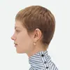 Pendientes de Tachuela Pequeños Retorcidos de Oro de 18 Quilates, Color Sólido, Superficie Lisa, Únicos, Clips para Orejas Compactos y Exquisitos, Pendientes Simples y Versátiles Transfronterizos