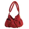 Mori Estilo Coreano Nylon INS Nuevo Bolso de Hombro Plegado con Cordón Nube Bolso Cruzado Casual Ligero para Viajes