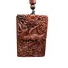Token de madeira de raio natural data madeira token dragão e fênix etiqueta nada fofoca peixe tai chi pingente etiqueta fênix