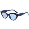 Gafas de sol ojo de gato moda europea y americana gafas de sol de moda para mujer degradado con diamantes gafas de sol redondas con estrellas S8058