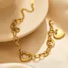 Lele Jewelry Pulsera Colgante de Amor Más Vendida en Amazon Europeo y Americano Joyería de Mano Simple Dorada de Acero Inoxidable Linda y Dulce