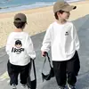 Camiseta de Manga Longa Infantil 2026 Novo Estilo Bebê Primavera Algodão Puro Camada Base Roupa Externa Desenho Animado Esportes para Meninos T