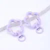 Broche de Primavera de Flor de Ciruelo Colorida Pintada con Cola, Colgante Pequeño de Llavero Estilo Estrella, Anillo de Llavero con Cuentas en Stock