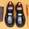 [Exclusivamente para Vips] Zapatos de Cuero Business Casual para Hombre 2026 Nuevo Estilo Británico Piel Genuina Brillantes sin Cordones de Suela Gruesa para Hombre