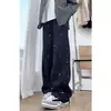 Pantalones de Chándal Rasgados de Color Contrastante para Hombres y Mujeres, Pantalones Scimitar de Diseño Pesado Americano para Primavera y Otoño, Pantalones Casuales Rectos de Caída