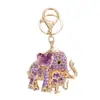 Llavero de Elefante Incrustado con Diamantes Transfronterizo del Sudeste Asiático Llavero de Animal de Tailandia Metal Creativo Dibujos Animados Pequeño Regalo