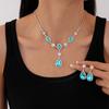 Collar con colgante de gota de agua de diamante de estilo vintage de lujo ligero, estilo francés, estilo corte, nicho, elegante, versátil, de alta gama para mujer