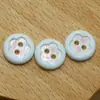Botones de resina coloridos de doble capa con diseño floral en stock, botones vintage estampados de dos agujeros, accesorios para ropa de niños, camisas, prendas cosidas a mano
