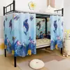Cortina de Cama de Dormitório Cortina Blackout Pano de Bloqueio para Beliche Superior e Inferior Dormitório de Estudante Universitário Tenda para Cama de Solteiro Cortina Divisória para Beliche Superior
