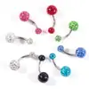 Venta Caliente Transfronteriza Shambhala Bola de Diamante Completo Varilla Exterior de Plástico Acrílico Joyería de Acero Inoxidable para Piercing Clavo de Ombligo Anillo de Ombligo