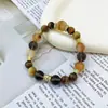 Pulsera Cosida de Cristal Morado y Cristal Blanco, Pulsera con Diseño de Lazo Pixiu de Cristal, Estilo Fresco y Dulce Femenino