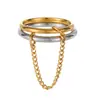 Anillo Nuevo de Doble Capa con Enrollado Apilable para Amazon Transfronterizo Europeo y Americano Anillo Elegante de Celebridad de Internet Estilo Coreano Ins