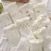 Calcetines Medios de Mujer Lolita Delgados Ins Modernos Estilo Coreano Combinan con Todo Lindo Estilo Japonés Dulce Estudiante Encaje Blanco Calcetines