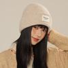 Sombrero de Lana Tejido Estilo Coreano Holgazán para Otoño e Invierno para Mujer Sombrero Cálido para Exterior a Prueba de Viento con Protección para las Orejas Sombrero Tipo Pulóver Sombrero de Confinamiento