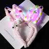 Diadema de Conejo con Orejas de Plumas Luminosas de Peluche de 14 Luces Juguete para Mercado Nocturno, Lugar Turístico, Concierto Fabricante de Accesorios para la Cabeza Venta al por Mayor Intermitente