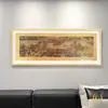 Rompecabezas de 1000 Piezas Escena del Río Qingming 98x34 Marco 98x38 Pintura de los Mil Li de Ríos y Montañas Marco de Madera Maciza de 2000 Piezas para Colgar en la Pared