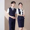 Conjunto de Chaleco Profesional Unisex Estilo Nuevo Primavera y Verano Uniforme de Trabajo para Recepción de Hotel Ropa de Trabajo Ktv Chaleco Formal
