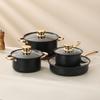 Olla de leche de piedra Maifan de origen transfronterizo, olla para sopa, juego de ollas antiadherentes para cocinar, olla de regalo, ocho piezas, cocina de inducción