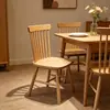 Silla de comedor nórdica de madera maciza con respaldo, silla moderna simple para comedor del hogar de madera de cerezo, silla Windsor
