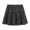 Falda A-line Floral Negra para Mujer 2026 Verano Nuevo Estilo Adelgazante que Cubre la Cadera Versátil Cintura Alta Mini/Midi