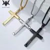 Joias Populares Europeias e Americanas, Colar Cruz de Aço Titânio Estilo Simples e Neutro, Pingente Elegante Literário e Artístico da Moda para Homens e Mulheres
