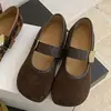 Mocasines Mary Jane de Gamuza Franceses Nuevos para Mujer 2026 con Aumento Oculto de Altura, Correa Única, Punta Cuadrada, Suela Suave, Planos Bajos Versátiles para Mujer