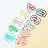 0-9 Número Alambre Recubierto de Plástico Coloridos Galvanizados Clips para Papel con Forma Suministros Escolares Fabricante Mayorista