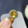 Anillo de plata de ley Explosions con incrustación de citrino natural para mujer, apertura ajustable, piedra principal 8x10 mm, directo de fábrica, transfronterizo