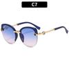 Gafas de Sol de Moda para Mujer Ojo de Gato Modernas de Media Montura Transfronterizas Personalizadas Protector Solar Gafas de Sol de Moda Gafas de Sol de Red